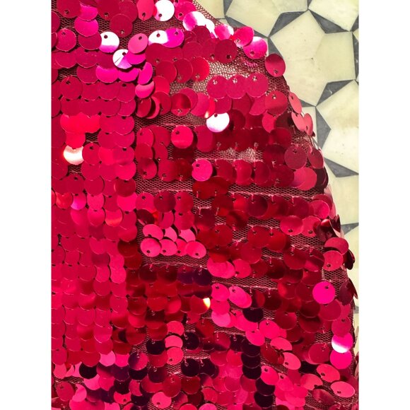 Maeve By Anthropologie Sequined Tie-Strap V-Neck Tank Top Medium Burgundy - Picture 13 of 15